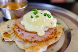 Chives on eggs